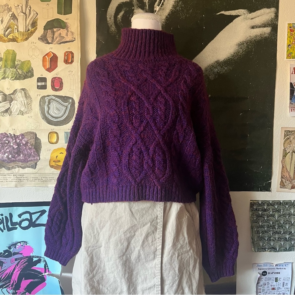 ☔️ Vibrant Purple Cable Knit Sweater ☔️